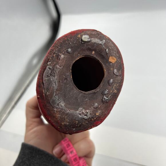 Vintage Ceramic Santa Large Belly Stars Long Stocking Cap Folk Art Christmas - Picture 6 of 12